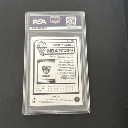 2023-2024 Panini NBA Hoops #274 Dariq Whitehead signed card PSA
