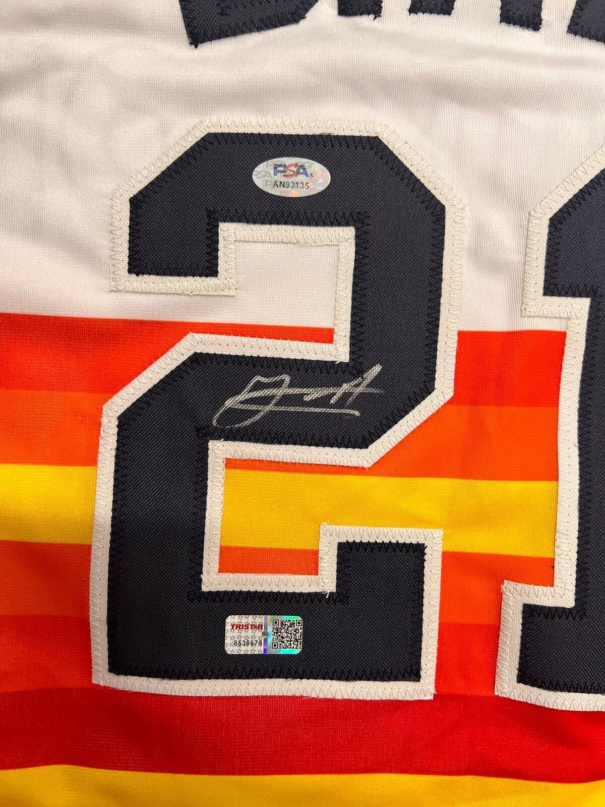 Yainer Diaz signed Jersey PSA/DNA Houston Astros Autographed