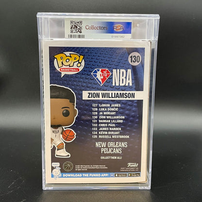 Zion Williamson Encapsulated Funko Pop #130 PSA NM 7.5 FASC Pelicans