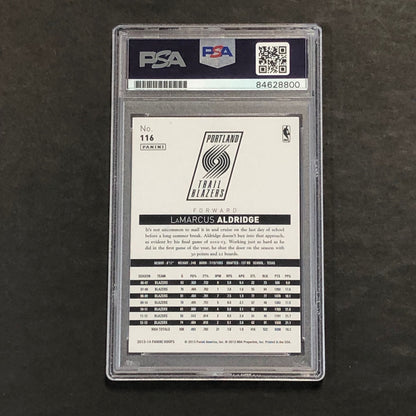 2013-14 NBA Hoops #116 LaMarcus Aldridge Signed Card AUTO GRADE 10 PSA Slabbed T