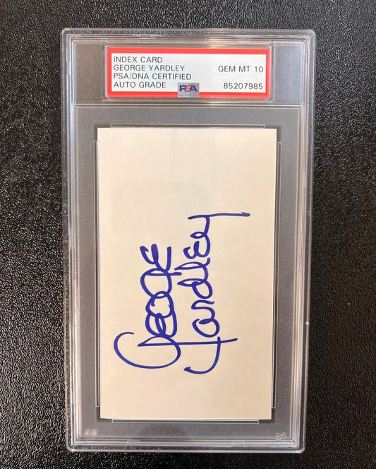 George Yardley Signed Cut AUTO 10 PSA Slabbed Pistons