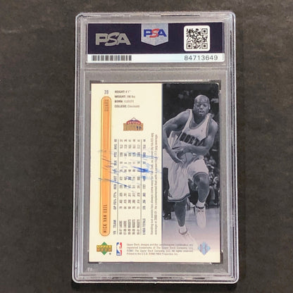 2000-01 Upper Deck #39 Nick Van Exel Signed Card AUTO PSA Slabbed Nuggets