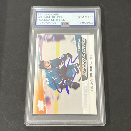 2021-22 Upper Deck Credentials #SGR14 William Eklund signed card PSA Auto 10