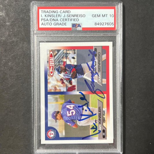 2005 Topps Total #728 Ian Kinsler Juan Senrisio Signed Card PSA Slabbed AUTO 10