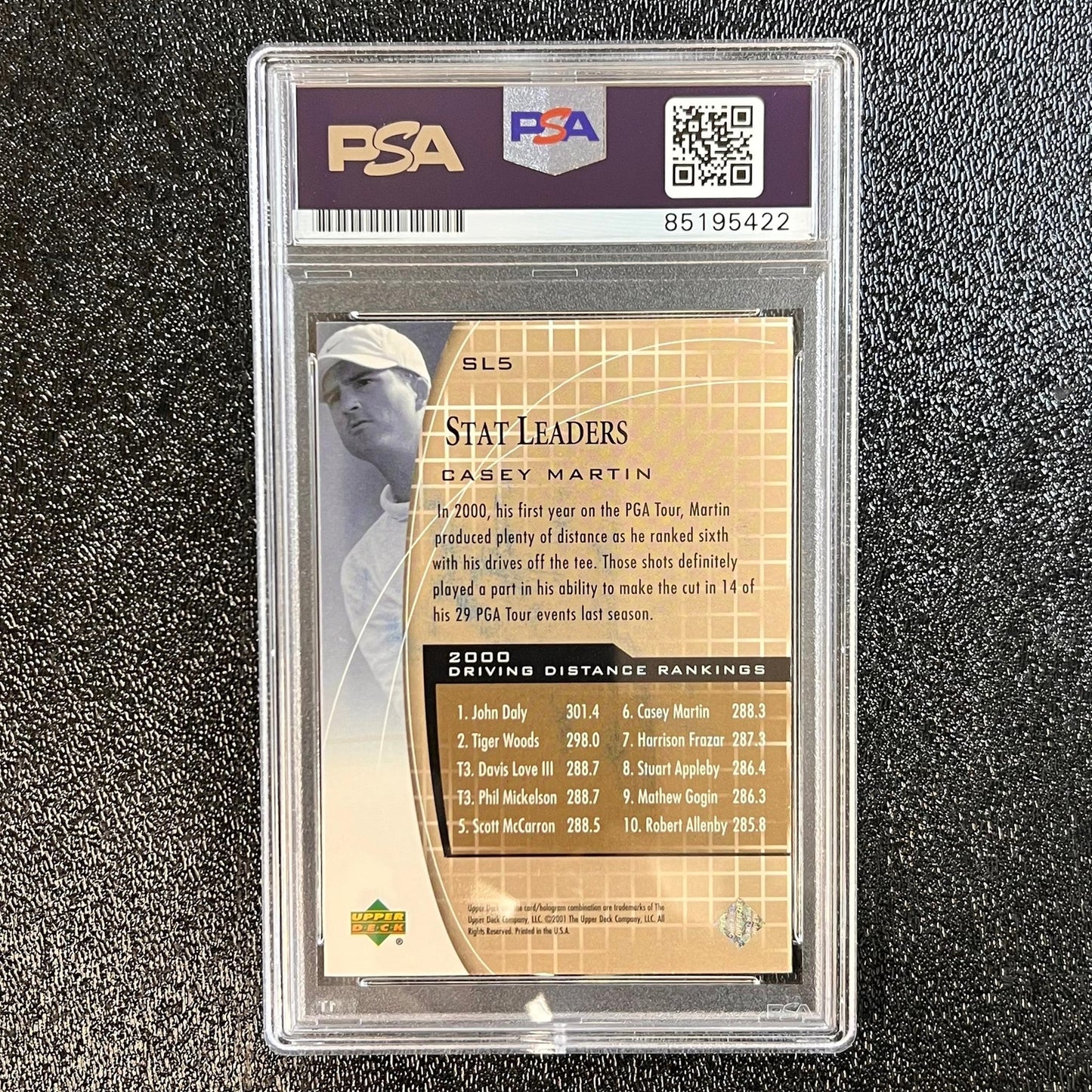 2000 Upper Deck #SL5 Casey Martin Signed Card PSA/DNA Autographed AUTO Slabbed G