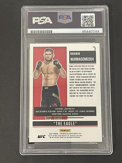 2021 Panini Chronicles UFC #2 Khabib Nurmagomedov signed card PSA