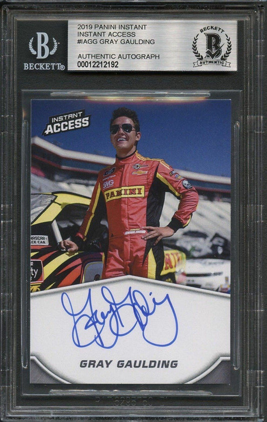 2019 Panini Instant Gray Gaulding Signed Card AUTO BAS Beckett Slabbed Nascar