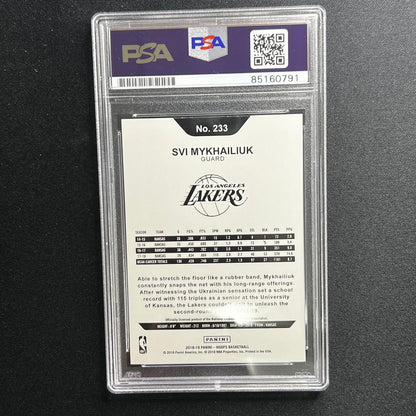 2018-19 Panini Hoops #233 Svi Mykhailiuk Signed Card AUTO 10 PSA Slabbed RC Lake