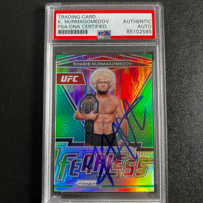 2022 Panini Prizm #11 Khabib Nurmagomedov Signed Card PSA Slabbed