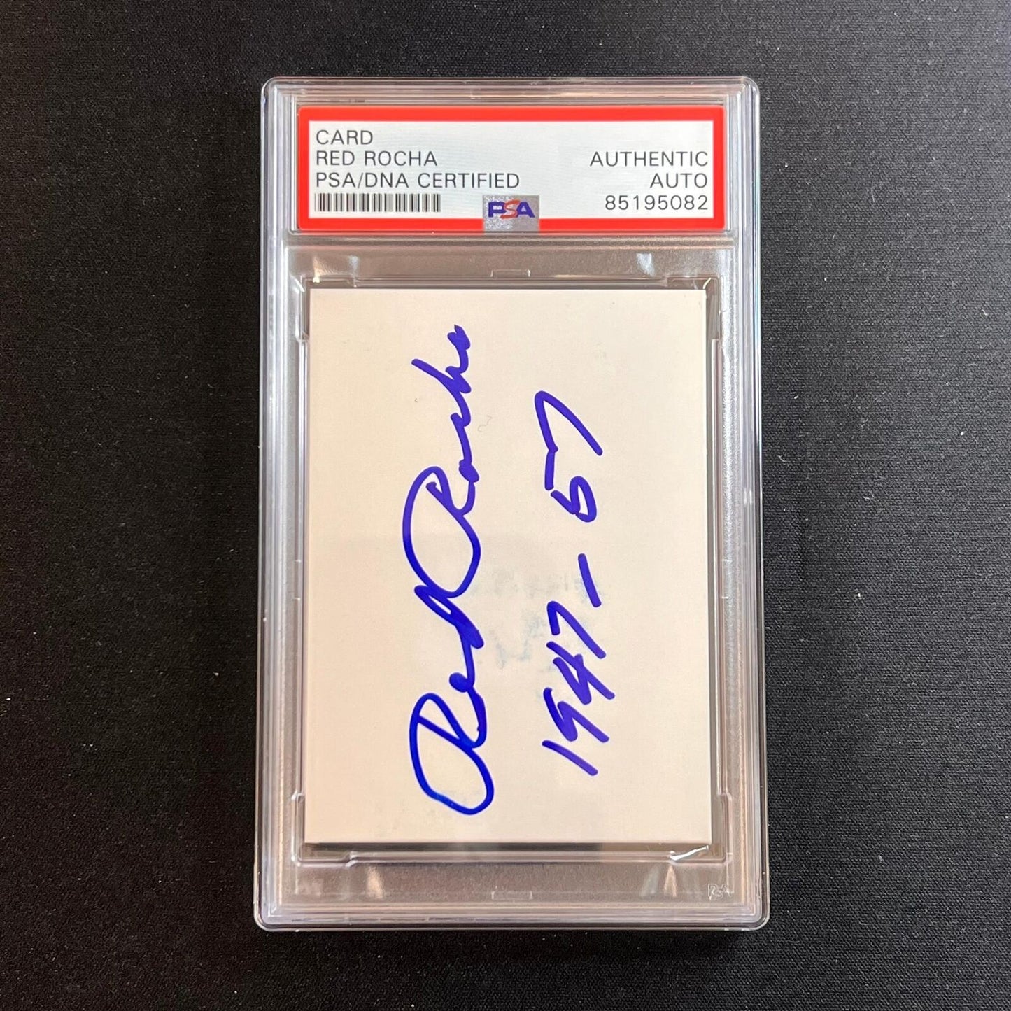 Red Rocha Signed index card AUTO PSA Slabbed