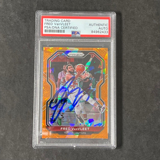 2020-21 Panini Prizm #215 Fred VanVleet Signed Card AUTO PSA Slabbed Raptors