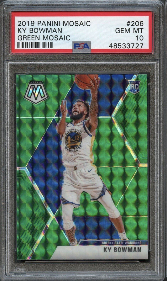 2019 Panini Mosaic #206 Ky Bowman Green Mosaic PSA 10 Gem Mint RC