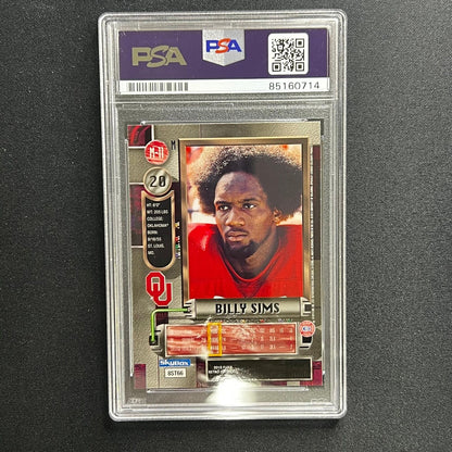 2012 Football Card #20 Billy Sims Signed Card PSA Slabbed Auto GRADE 10 Oklahoma