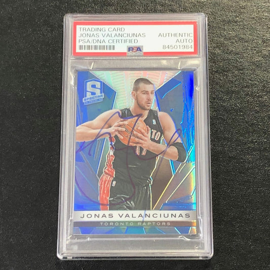 2013-14 Panini Spectra #5 Jonas Valanciunas Signed Card AUTO PSA Slabbed Toronto