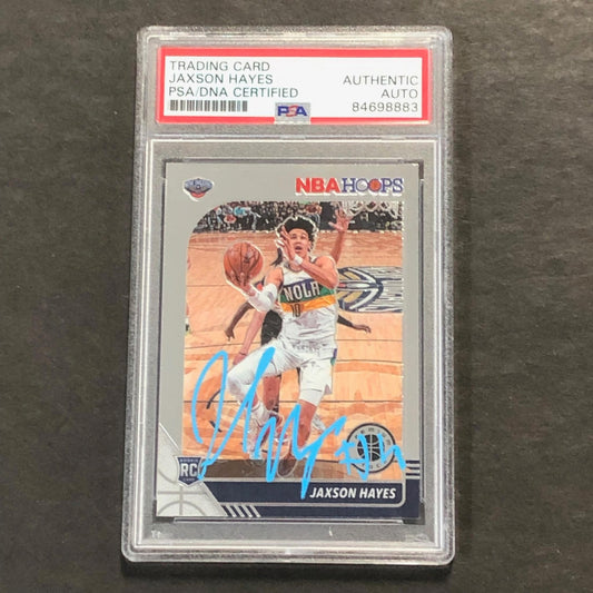 2020-21 NBA Hoops #205 Jaxson Hayes Signed Card AUTO PSA Slabbed Pelicans