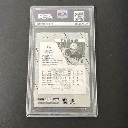 2023-24 O-Pee-Chee #217 Ryan Lindgren signed card PSA Auto 10