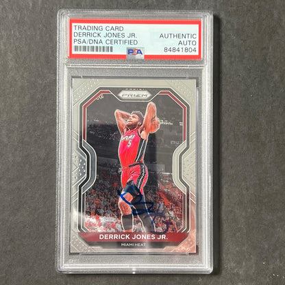 2020-21 Panini Prizm #55 Derrick Jones Jr. Signed Card AUTO PSA Heat