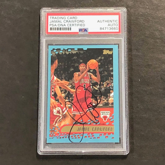 2001-02 Topps Basketball #99 Jamal Crawford Signed Card AUTO PSA Slabbed Bulls