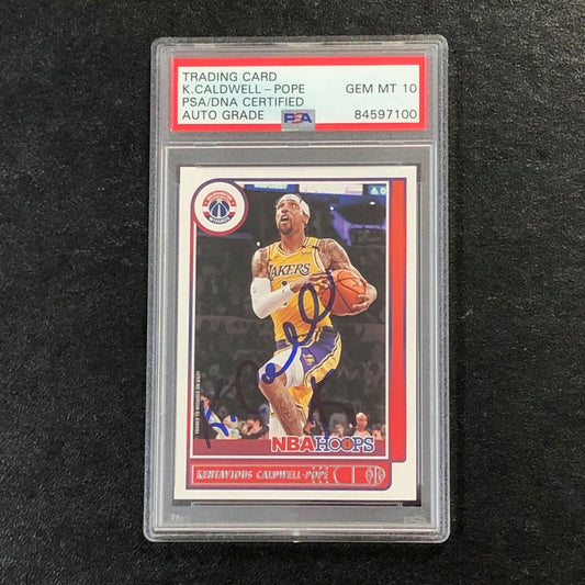 2021-22 NBA Hoops #176 Kentavious Caldwell-Pope Signed Card AUTO 10 PSA Slabbed