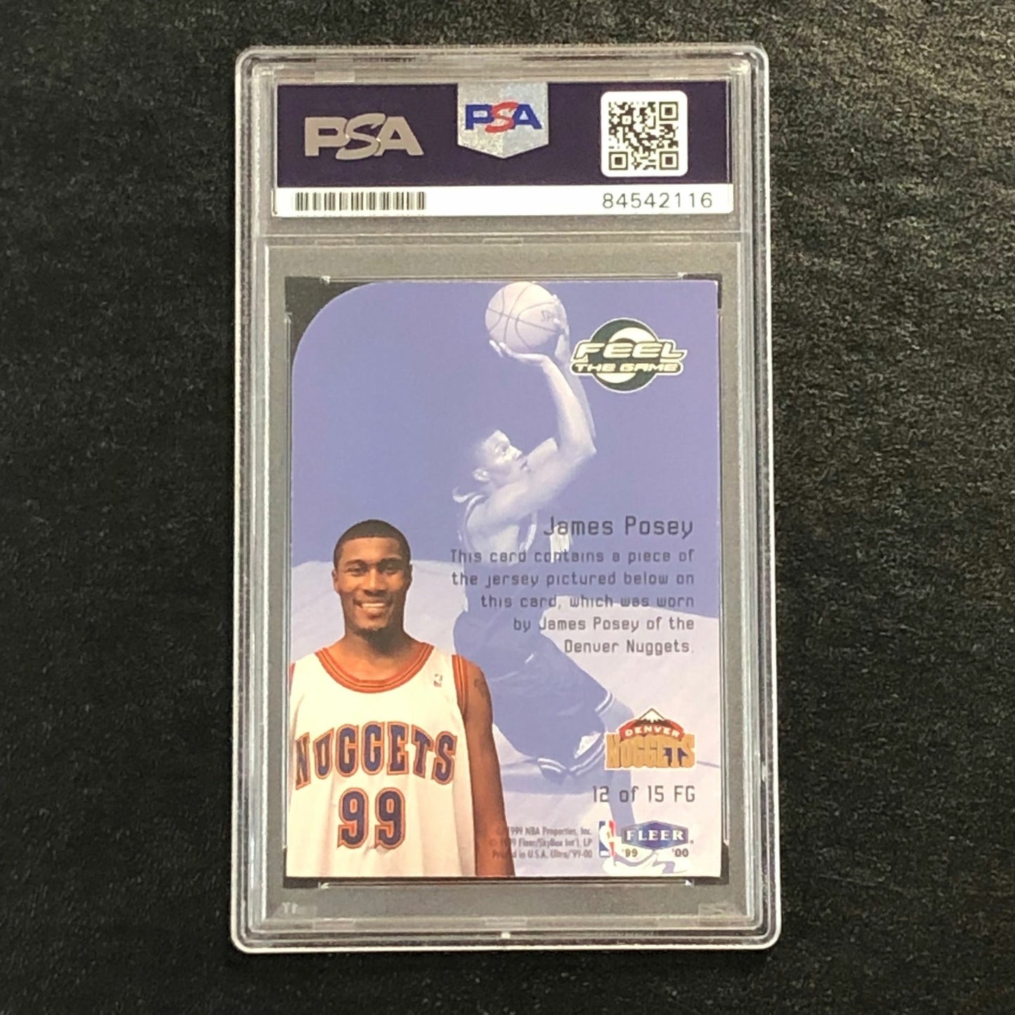 1999-00 Fleer Ultra Feel the Game #12FG James Posey Signed Relic Card AUTO 10 PS
