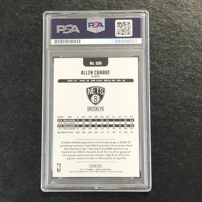 2017-18 NBA Hoops #230 Allen Crabbe Signed Card AUTO PSA Slabbed Nets