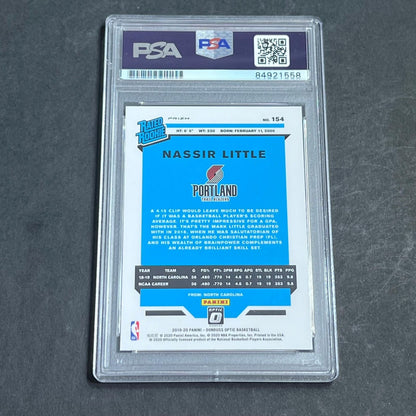 2019-20 Panini Optic #154 Nassir Little Signed Rookie Card AUTO 10 PSA Slabbed R