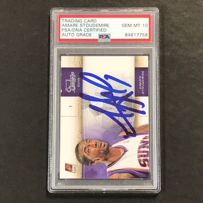 2009-10 Panini Studio #28 Amare Stoudemire Signed Card AUTO 10 PSA Slabbed Suns