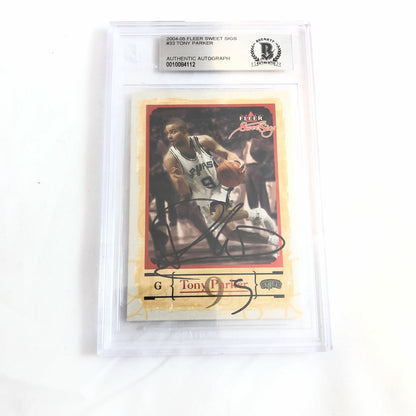 2003-04 Fleer Sweet Sigs Tony Parker Signed AUTO #33 BAS BGS Beckett Slabbed Aut