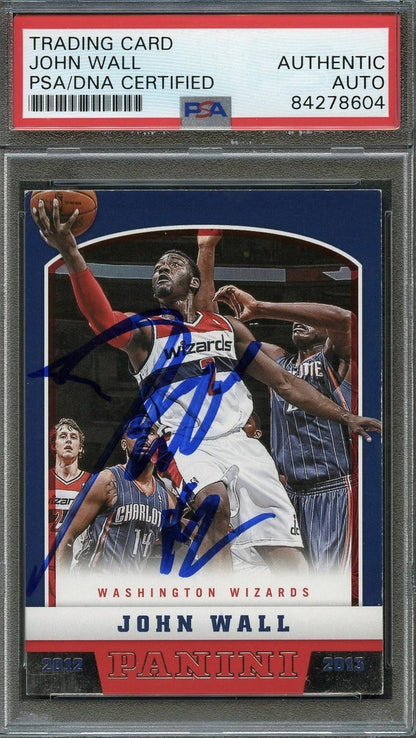 2012-13 Panini #85 John Wall Signed Card AUTO PSA Slabbed Wizards