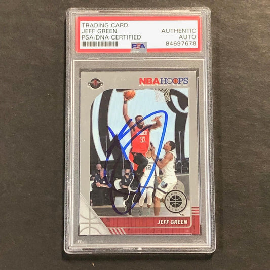 2019-2020 Panini NBA Hoops #198 Jeff Green Signed Card AUTO PSA/DNA Slabbed Cava
