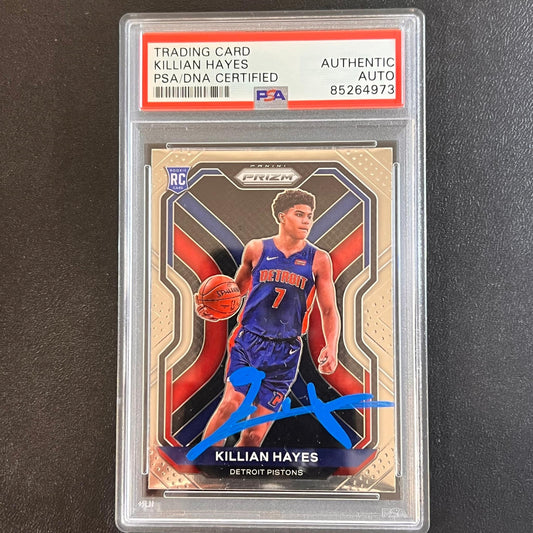2020-21 Panini Mosaic #270 Killian Hayes Signed Card AUTO PSA Slabbed Pistons