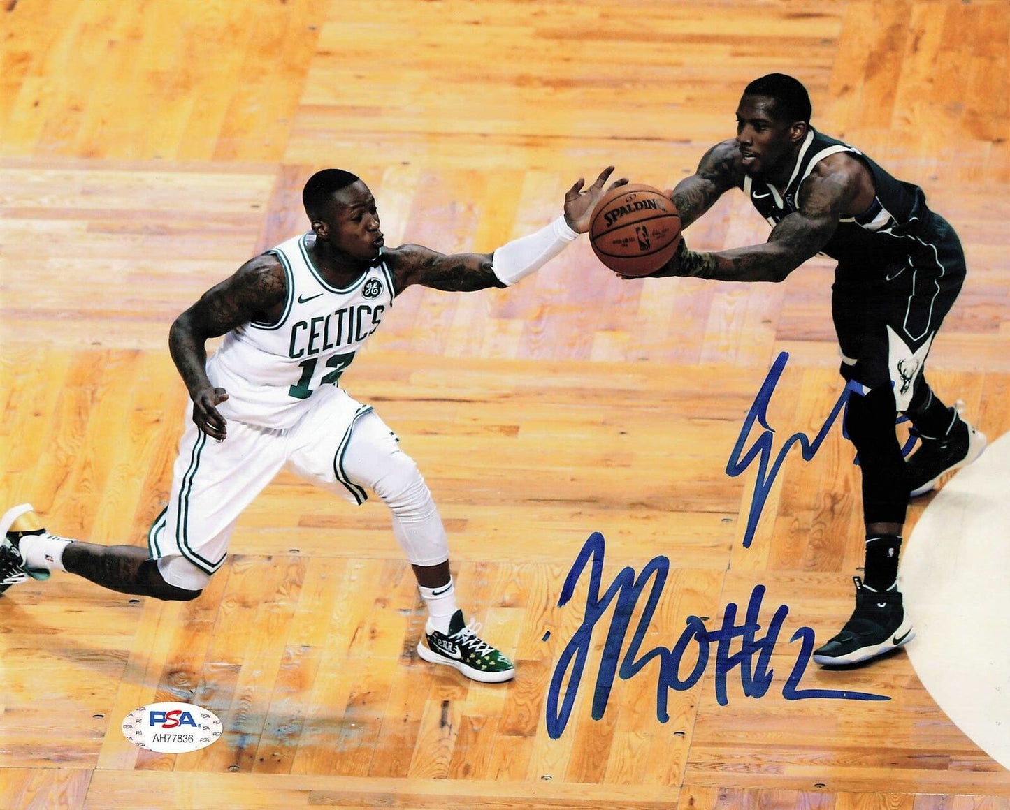 Eric Bledsoe and Terry Rozier signed 8x10 photo PSA/DNA Bucks/Celtics Autographe