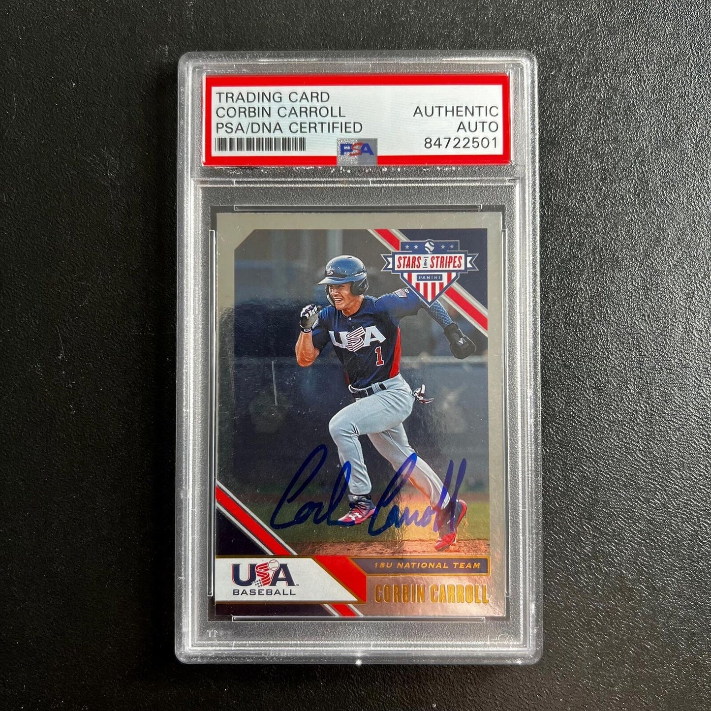2020 Panini Stars and Stripes #96 signed by Corbin Carroll PSA/DNA Arizona Diamo