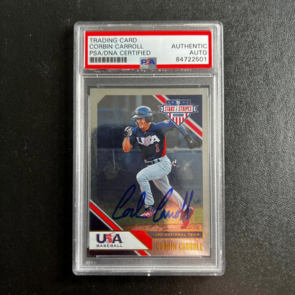 2020 Panini Stars and Stripes #96 signed by Corbin Carroll PSA/DNA Arizona Diamo