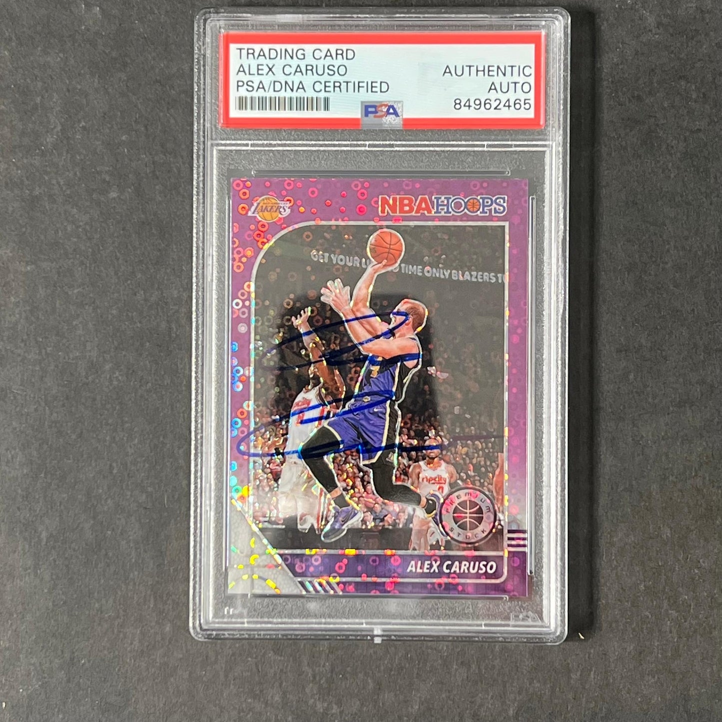 2019-20 Panini Hoops Premium Stock #5 Alex Caruso Signed Card AUTO PSA Slabbed L