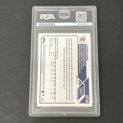 2023 Topps Update Series #US168 Tanner Bibee signed card PSA Auto 10