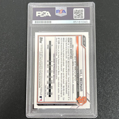 2021 Bowman Draft #BDC-197 Will Bednar Signed Card PSA Slabbed AUTO Giants
