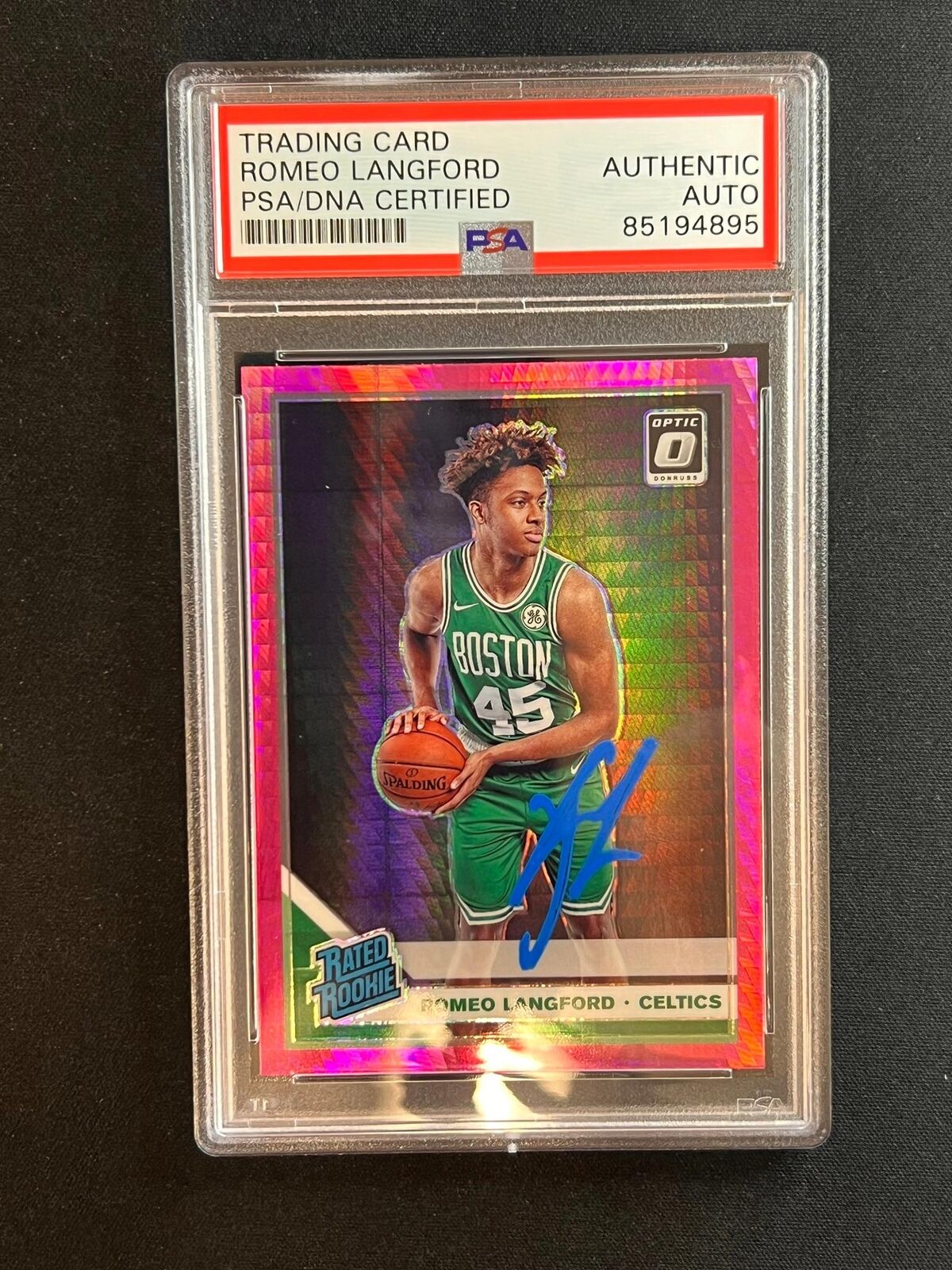 2019-20 Panini Donruss Optic #182 Romeo Langford Signed Card PSA Slabbed Auto Ce