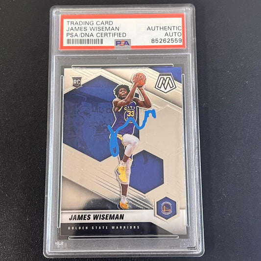 2020-21 Panini Mosiac #205 JAMES WISEMAN Signed Card AUTO PSA Slabbed RC Warrior