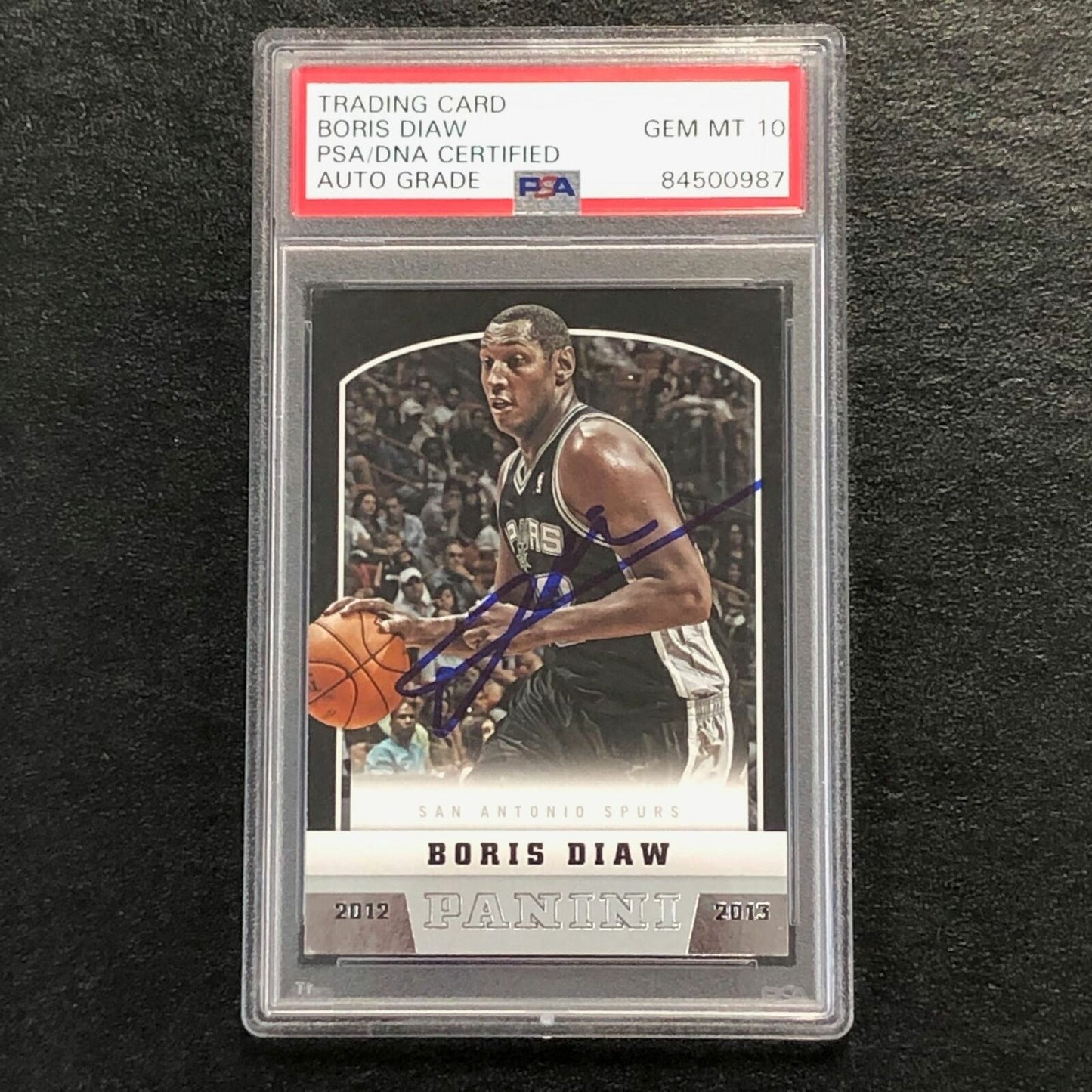 2012-13 Panini #20 Boris Diaw Signed Card AUTO 10 PSA Slabbed Spurs