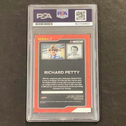 2021 Panini Prizm Racing Flashbacks #77 Richard Petty Signed Card AUTO  PSA Slab