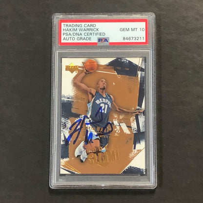 2005-06 Upper Deck Rookie Slam #112 Hakim Warrick Signed Card AUTO GRADE 10 PSA