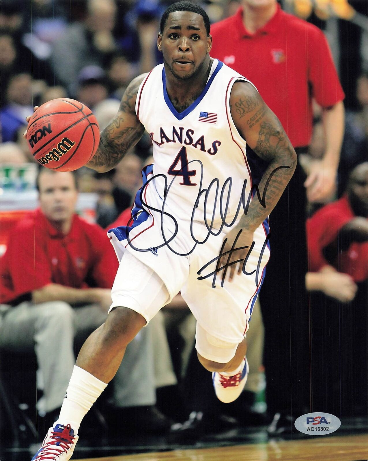 Sherron Collins signed 8x10 photo PSA/DNA Kansas Jayhawks Autographed