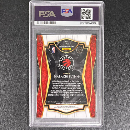 2021-22 Panini America RC #170 MALACHI FLYNN Signed Card AUTO PSA/DNA Slabbed Ra
