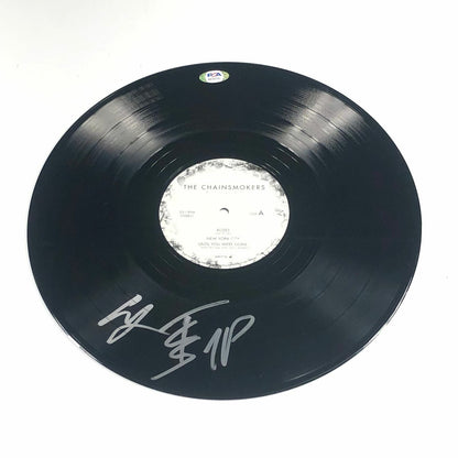 ALEX PALL ANDREW TAGGART signed The Chainsmokers' Bouquet LP Vinyl PSA/DNA Album