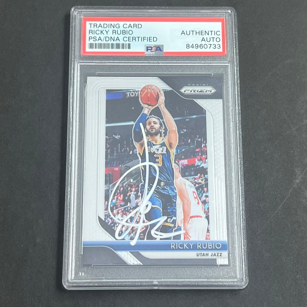 2018-19 Panini Prizm #133 Ricky Rubio Signed Card AUTO PSA Slabbed Jazz