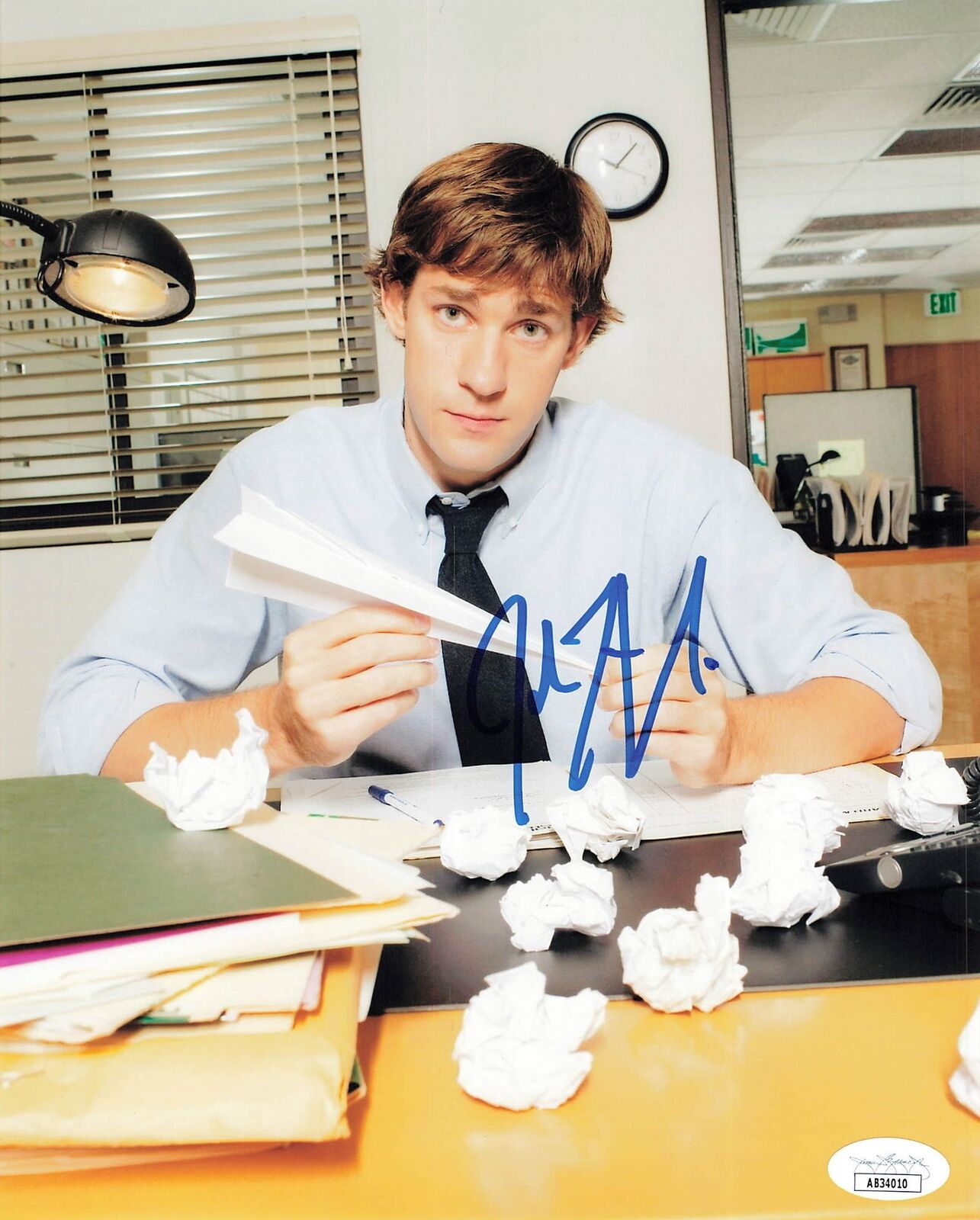 John Krasinski signed 8x10 photo JSA Autographed The Office