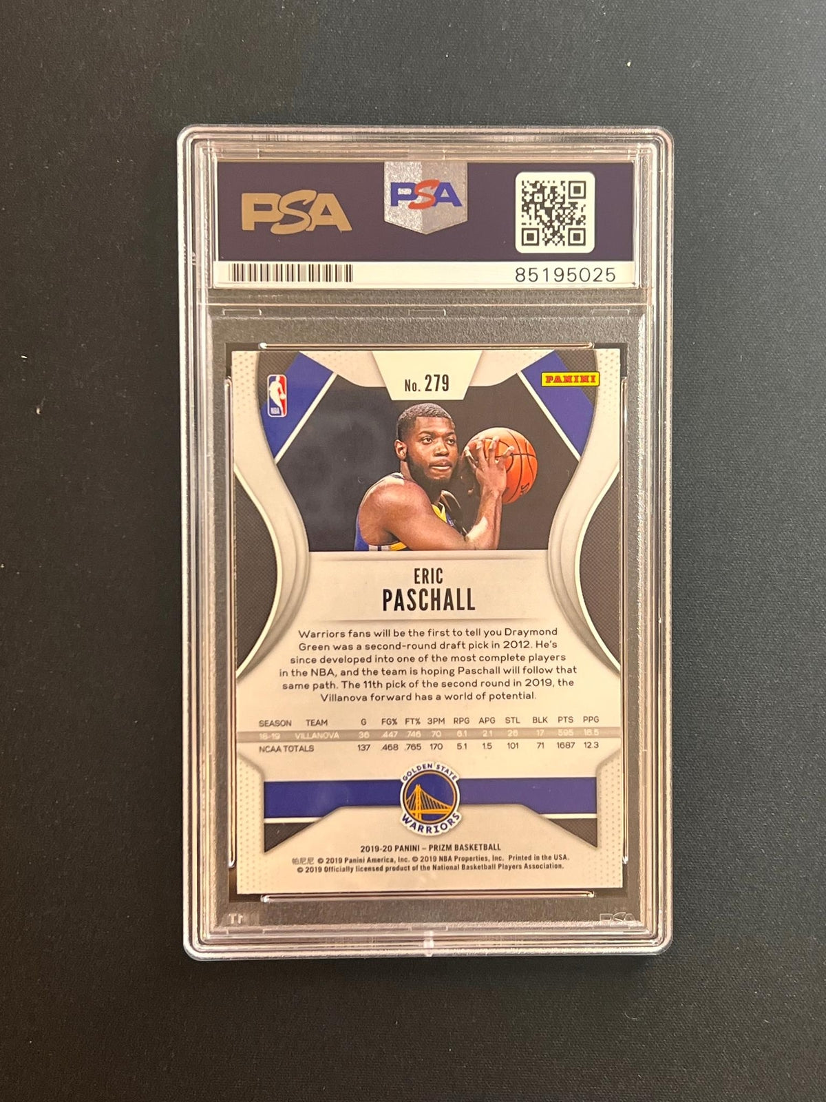 2019-20 Panini Prizm #278 Eric Paschall Signed Card AUTO PSA Slabbed RC Warriors