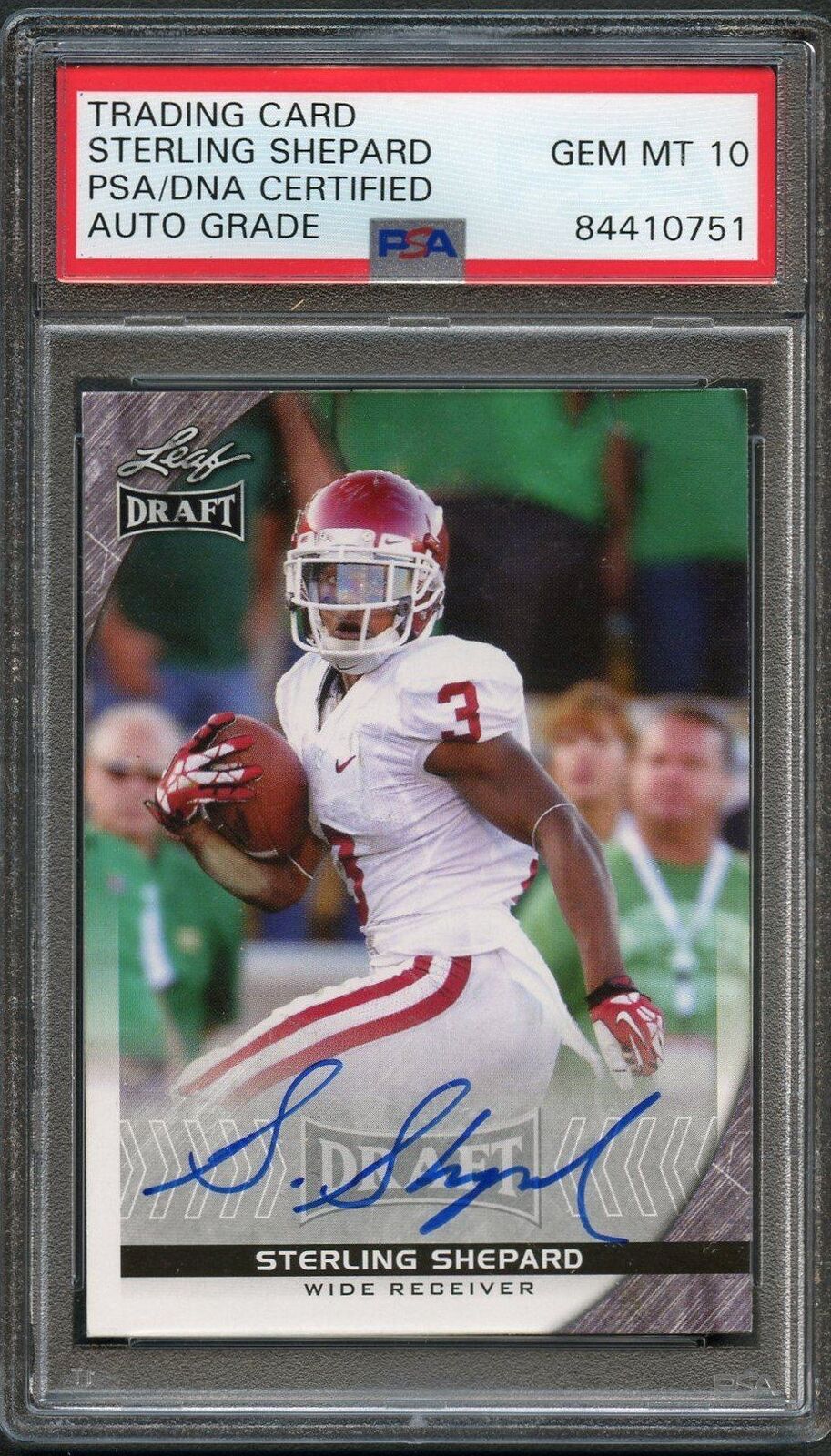 2016 Leaf Draft #81 Sterling Shepard Signed Card AUTO Grade 10 PSA slabbed