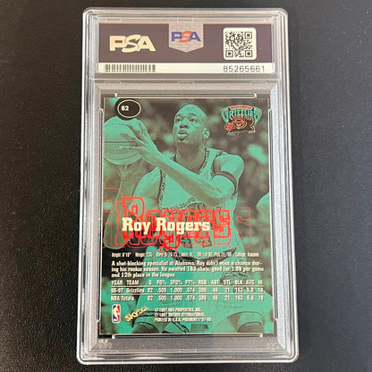 1997-98 NBA Hoops Skybox #62 ROY ROGERS signed card PSA/DNA Vancouver Grizzlies